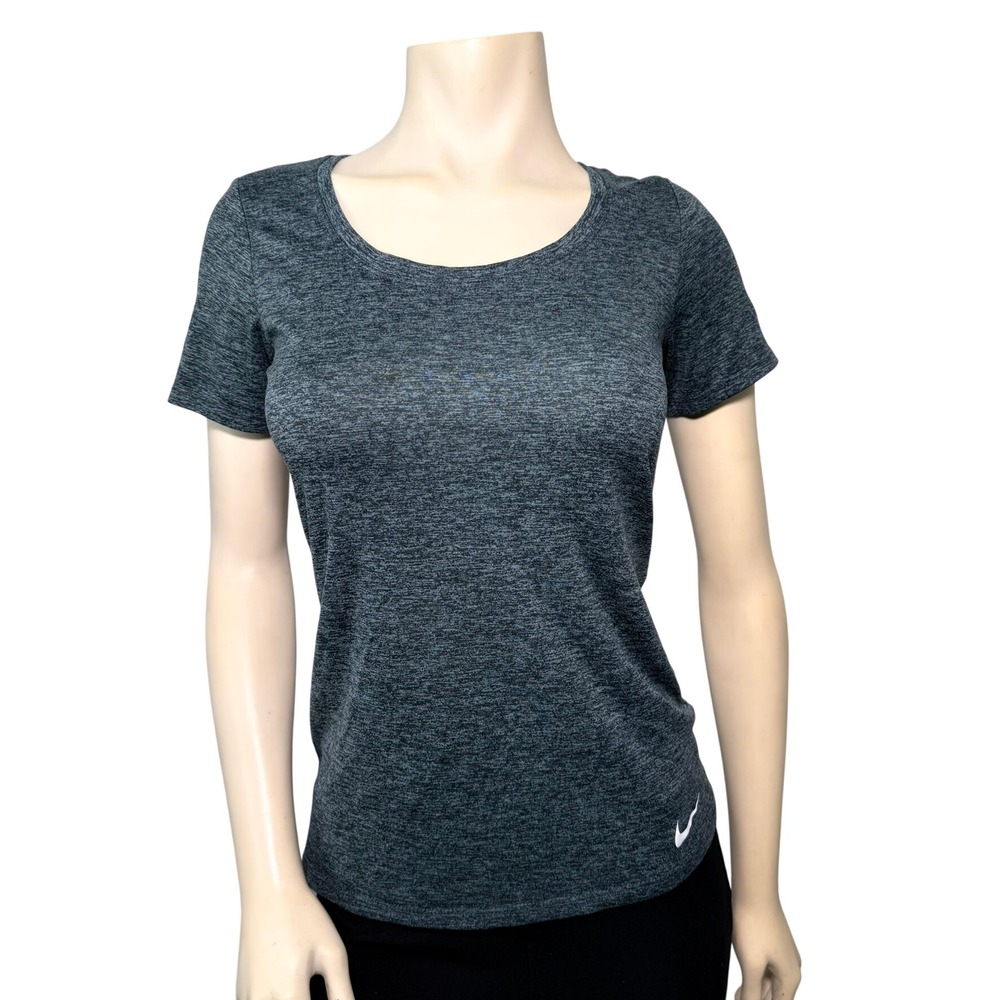 Nike Dri-FIT T-Shirt Womens XS Grey Excellent Heathered Scoop Neck Athletic Top